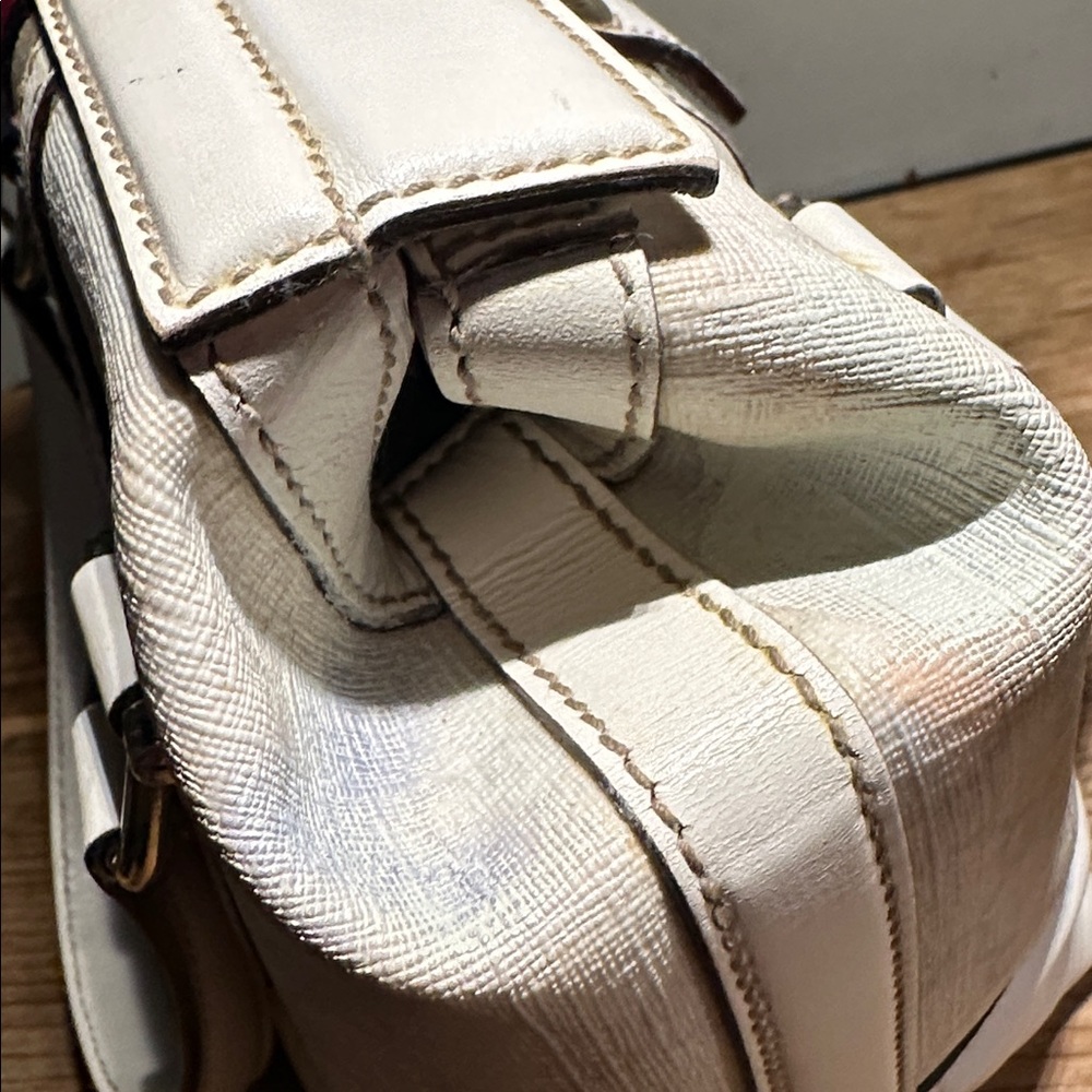 Gucci White Leather Top-Handle Tote with Red and Navy Web Stripe - Picture 6 of 7